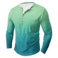 thumbnail image 2 of UAMVSH Mens Gradient Henley Neck Shirts Fashion Long Sleeve T-Shirts Casual Button down Vacation Tops Slim Fit Muscle Pullover(XX-Large,Multicolor 7), 2 of 4
