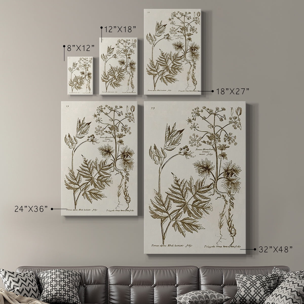 Sepia Botanical Journal III Premium Gallery Wrapped Canvas - Ready to Hang