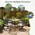 thumbnail image 3 of Costway 5PCS Patio Dining Set Square Table 4 Swivel Chair Rocker Cushioned Deck, 3 of 10