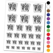 King and Queen of Hearts Playing Cards Water Resistant Temporary Tattoo Set Fake Body Art Collection - Black
