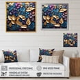 thumbnail image 4 of Designart "Winter'S Charm In Gold And Blue Leaves II" Leaves Floater Framed Wall Art Living Room, 4 of 5