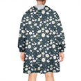 thumbnail image 2 of Navy Daisy Flower Floral Pattern Wearable Oversized Blanket,Wearable Blanket Hoodie for Adults,Cozy Hooded Blankets with Super Pockets,Super Warm Fuzzy Pullover for Women & Men, 2 of 6
