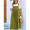 thumbnail image 4 of Vestido de Verano para Mujer, Talla Grande, Informal, Sin Mangas, con Tirantes Finos, para Playa Verde XL, 4 of 7