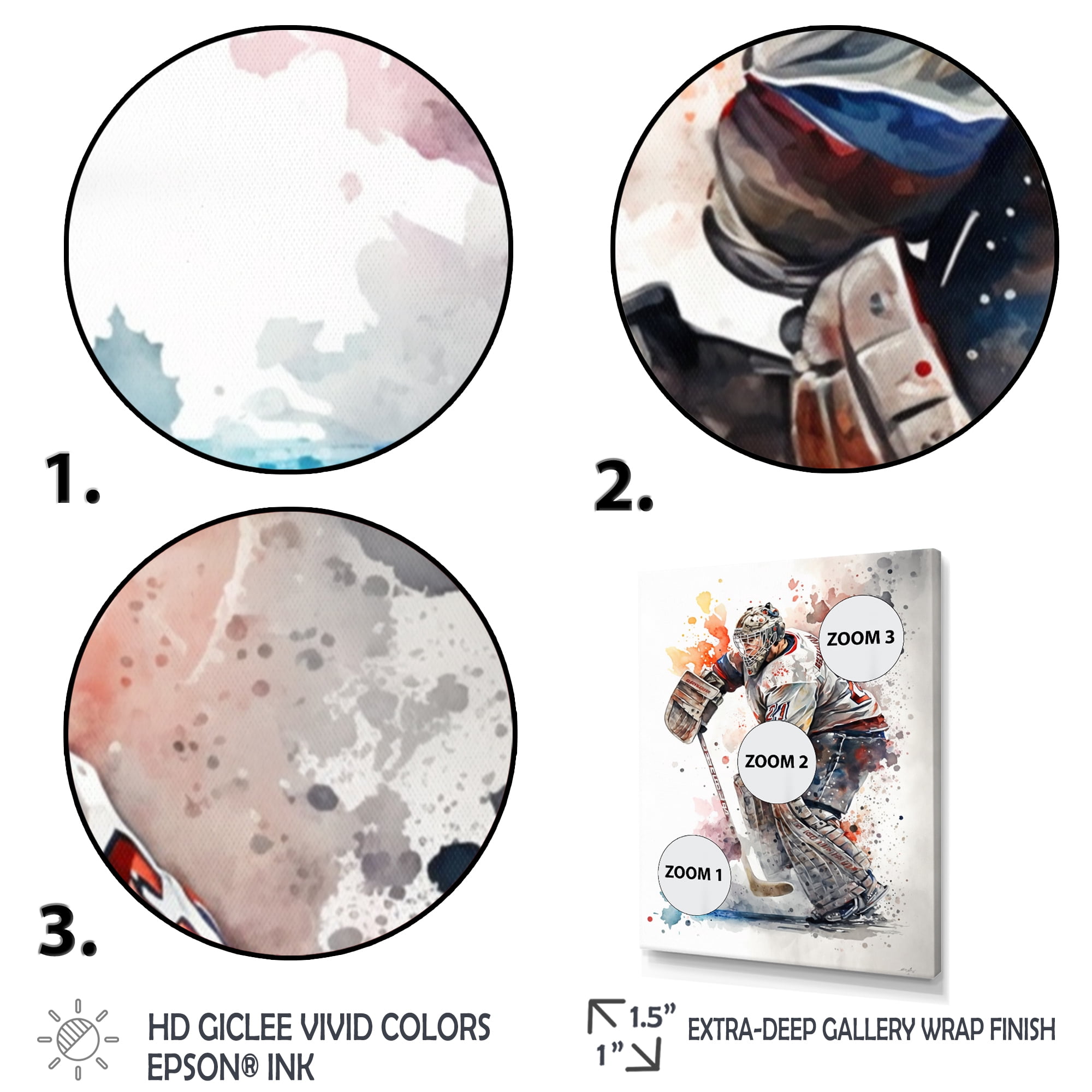 Designart Hockey Goalie On Ice During Game II Canvas Wall Art