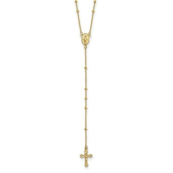 Primal Gold 14 Karat Yellow Gold 2mm Beaded Rosary Necklace