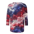 thumbnail image 4 of Cavosen Red White and Blue Clothes for Women Patriotic 3/4 Sleeve Crew Neck Tops USA Flag Print T Shirts Lady XL Independence Day Casual Tops 4th of July Tunic Tees 2025 Patriotic Clothes, 4 of 5