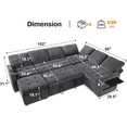 thumbnail image 2 of 8-Seat Large U Shaped Modular Sectional | Pull Out Bed Sleeper Sofa w/ Reclining Backrest, USB Ports, LED Light & Storage Seat - Tool-Free Assembly, 2 of 9
