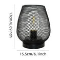 thumbnail image 3 of Vintage Metal Cage LED Lamp - Battery Operated Table Lantern - Industrial Style Decorative Lighting for Indoor/Outdoor Use - Wedding & Home Decor (2-Pack), 3 of 4