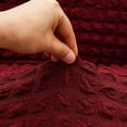 thumbnail image 6 of Stretch Sofa Slipcover Couch Cover Easy Fitted Universal High Stretch Furniture Protector with Skirt Country Style (Wine Red, Triple Seat), 6 of 9
