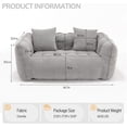 thumbnail image 2 of Giant Bean Bag Chair - Oversized Bean Bag Couch for Adults and Kids, Big Bean Bag Sofa Chair Floor Sofa with Pillows and Stuffer for Gaming, Reading, Dorm Apartment Living Room - Grey, 2 of 8