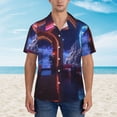thumbnail image 2 of Disketp Futuristic Bar Space View Hawaiian Shirts for Men,Mens Casual Short Sleeve Button Down Shirts Beach Shirt,3X-Large, 2 of 7