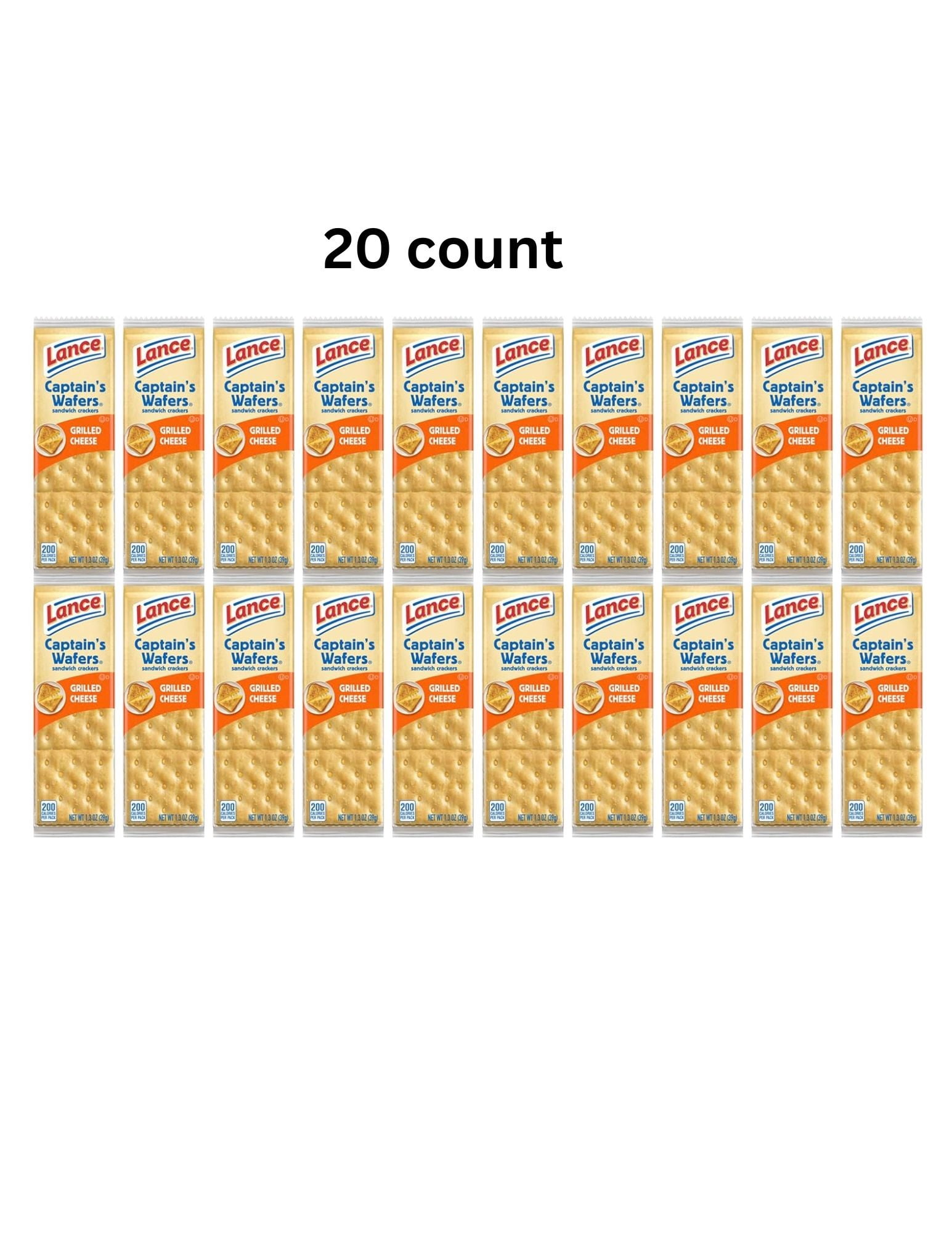 Lance Captain's Wafers, Cream Cheese and Chives, Lance Grilled Cheese, Peanut Butter Cookies, Snack Crackers, Lance Peanut Butter Crackers for a total of 40 units