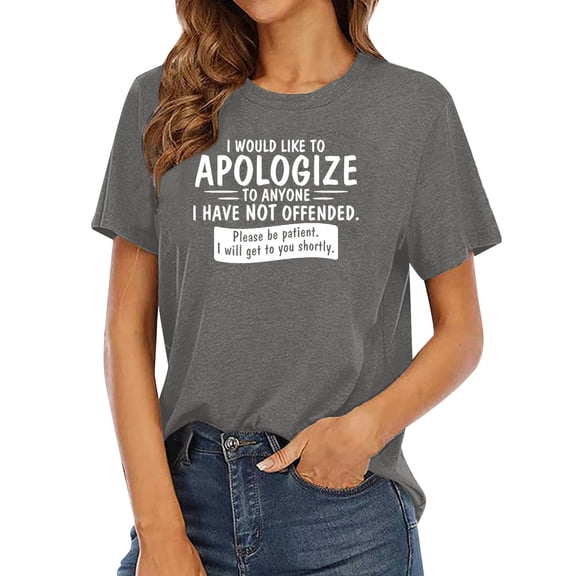 Women's Tops T-Shirts Graphic Letter Print Loose Fit Short Sleeve Crewneck Boho Shirts