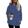 thumbnail image 2 of Women's Winter Warm Fleece Lined Hoodies Oversized Sweatshirts Casual Loose Solid Pullover Sweaters with Pockets, 2 of 7