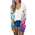 thumbnail image 2 of AOOCHASLIY Winter Coat Clearance Fashion Women's Casual Pocket Soft Long Sleeve Printed Cover Up Cardigan Tops, 2 of 4