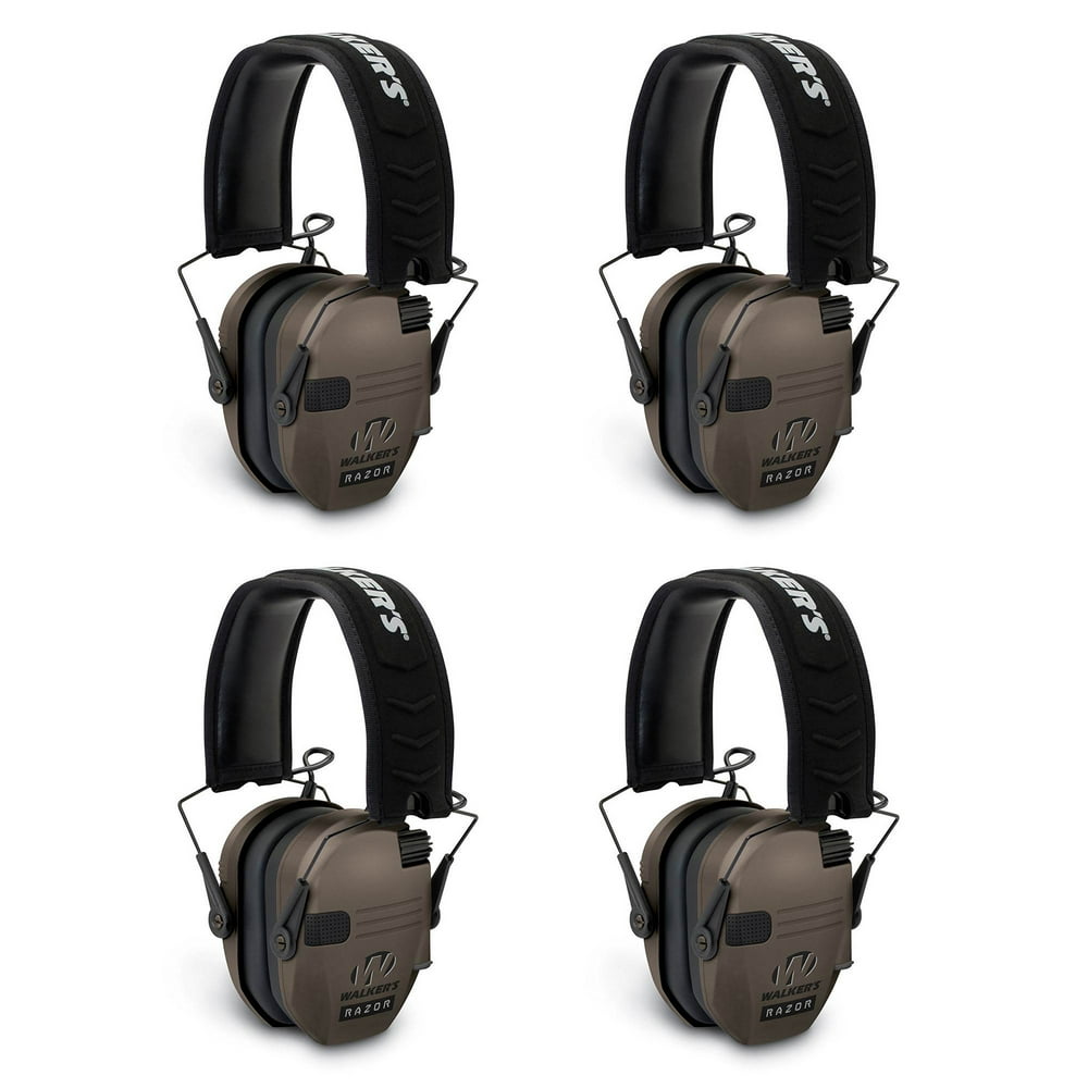 Walkers Razor Ear Protection Dark Earth Slim Shooter Folding Earmuffs