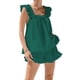 thumbnail image 1 of Conjunto de pijama de verano para mujer, 2 piezas, con volantes, sin mangas, camisetas holgadas y minipantalones cortos, ropa de estar por casa, 1 of 2
