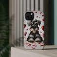 thumbnail image 4 of DistinctInk Tough Case for Apple iPhone 13 MINI (5.4" Screen), Compatible with MagSafe Charging - Valentine's Day Standard Schnauzer Puppy, 4 of 6