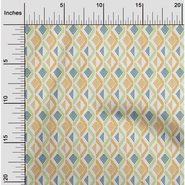 oneOone Organic Cotton Poplin Twill Fabric Diamond Geometric Print Fabric BTY 42 Inch Wide