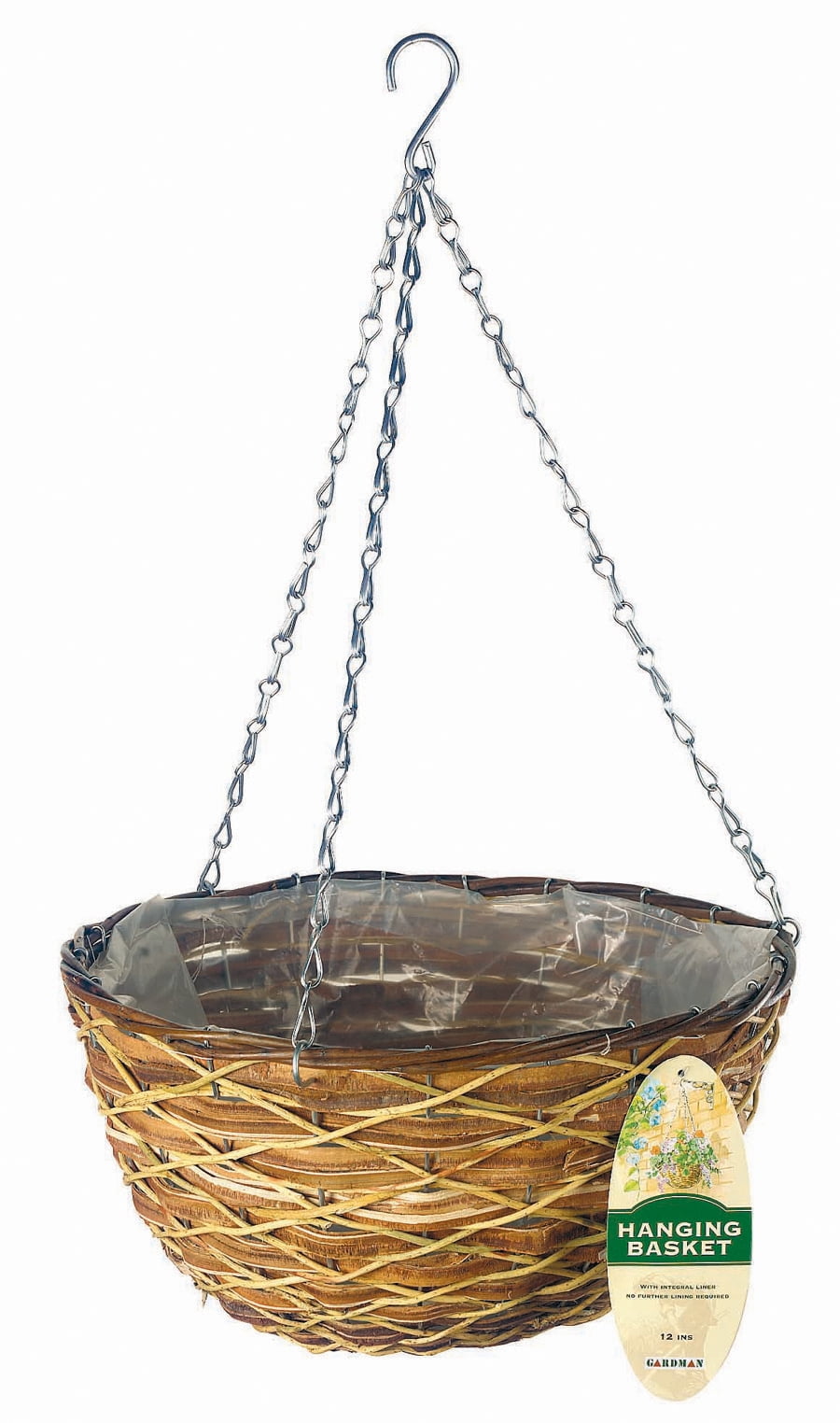 Gardman R486 14" Lattice Rattan Hanging Basket