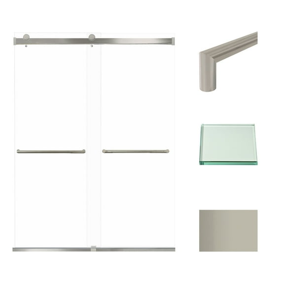 Transolid Brp608008c-T Brianna 80" High X 60" Wide Bypass Frameless Shower Door - Black