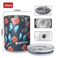 thumbnail image 4 of 12oz Coffee Tumblers Pioneer Flower Floral Print Pattern Stainless Steel Vacuum Insulated Travel Tumbler Coffee Cups Mug with Lid and Straw with Cleaning Brush for Cold & Hot Drinks, 4 of 5