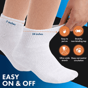 Debra Weitzner Diabetic Ankle Socks Mens Womens Non-binding Socks Loose Fit, 10/13 White 6-Pair