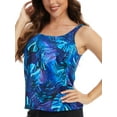 thumbnail image 5 of BIMEI Women's Mastectomy Tankini Top Blouson Swimsuit Loose Fit Swim Top No Bottom Bathing Suits,268,Blue,SIZE 12, 5 of 10