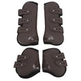 thumbnail image 4 of Horse Leg Boots, 2Pcs PU + Neoprene Open Straps Horse Front Hind Leg Boots Protective Adjustment Buckle  For Horse Legs For Riding Brown Front And Hind Set, 4 of 8