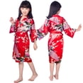 thumbnail image 7 of KYAIGUO Kids Girls Silk Satin Robes Teen Girls Bathrobe Cardigan long Pajamas for 2-14T,Baby Sleepwear Little Big Girls Floral Comfort Toddler Satin Silk Nightwear Pajama Bathrobe Lounge, 7 of 7