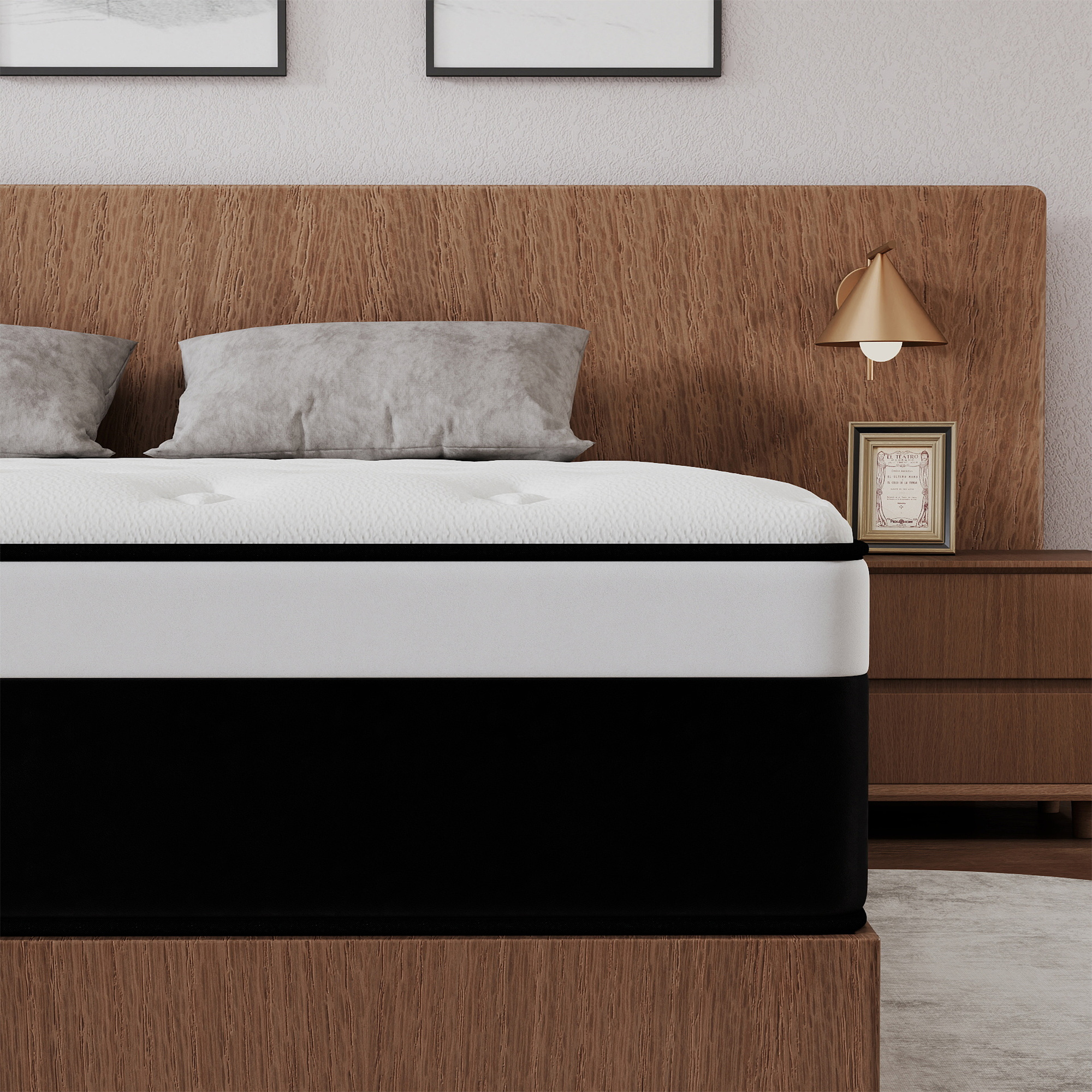 Mokiiya 12 inch Queen Mattress, Gel Memory Foam & Spring Hybrid Medium Comfort Mattress in a Box
