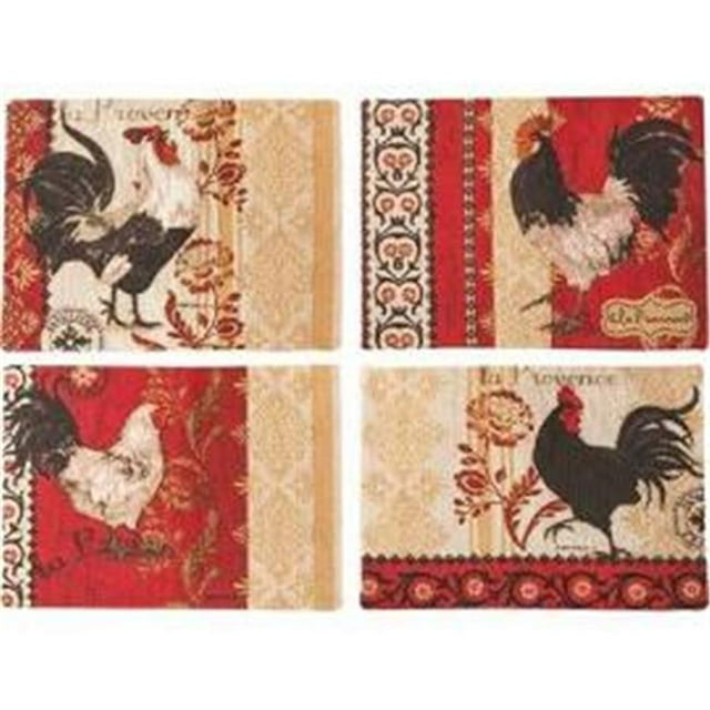 Manual Woodworkers & Weavers TLPRP 17.5 x 12.5 Po. la Provence Coq Napperon - Ensemble de 4