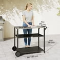 thumbnail image 3 of Outsunny Outdoor Grill Cart, Three-Tier Pizza Oven Stand, Black, 3 of 10