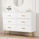 thumbnail image 1 of Spacious moderno 6-cajón de madera cómoda con gold handles: deep cajones para dormitorio, sala de estar, y entrada, 1 of 7