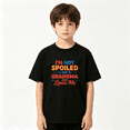 thumbnail image 2 of Grandma Loves Me Boys Graphic Tee, Sweet Spoiled Grandson 100% Cotton Kids Short Sleeve T-Shirt, 2 of 5