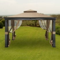 Garden Winds Replacement Canopy Top and Side Mosquito Netting Set for 2-Tiered Tivering Gazebo - Riplock 350