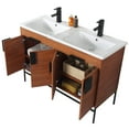 thumbnail image 2 of Fine Fixtures - Modern Wallnut 48" Bathroom Vanity Set, Black Matte Hardware, Vitreous China Sink Top, 2 of 3