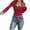 Wine, variant on zbxnLI Women's Going out Crop Tops Lace Scoop Neck Long Sleeve Shirts Fall Tight T-Shirts for Women