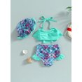 thumbnail image 4 of Hirigin Toddler Baby Girl Swimsuit 6 12 18 Months 2T 3T 4T Bathing Suit Bikini Sets Swimwear Summer Beach Wear with Hat, 4 of 8