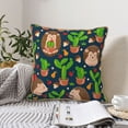 thumbnail image 6 of Kll Cute Hedgehogs Cactus Blue Decorative Throw Pillow Covers Velvet Soft For Couch Sofa Bedroom Living Room Outdoor -18"X18", 6 of 8