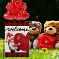 thumbnail image 4 of JOOCAR Valentine's Day Garden Flags, Red and Black Buffalo Plaid Gnome Love Welcome 12x18 Inches Reversible Garden Flags for Outdoor Garden Holiday Yard Decoration, 4 of 5