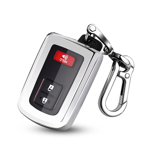 for Toyota Key Fob Cover with Keychain,TPU Key Case Protector Compatible with Toyota 2019-2021 Tacoma 4Runner Sequoia Highlander Avalon Camry Corolla RAV8 Land Cruise Smart Key
