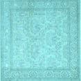 thumbnail image 1 of Ahgly Company Indoor Square Persian Light Blue Traditional Area Rugs, 7' Square, 1 of 4