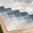 thumbnail image 3 of NICOLE MILLER NEW YORK Patio Country Ombre Chevron Indoor Outdoor Area Rug, UV Fade Resistant, Low Pile, Navy Blue/Cream, 7'9"x10'2", 3 of 10