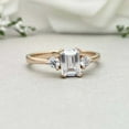 thumbnail image 3 of HeartsAndYou 1ct Engagement Ring for Women Emerald Cut Moissanite Solitaire Trilogy 18k Rose Gold Over Silver, 3 of 9