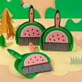 thumbnail image 2 of 2 Pcs/Set Broom Dustpan Set Fruit Pattern Small Portable Soft Bristles Keyboards Desktops Corners Mini Cleaning Set, 2 of 7