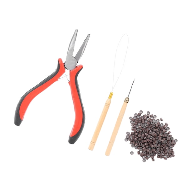 Kit De Herramientas De Extensiones De Cabello, Basura De 4 Piezas Beads De Extensión De Cabello Anillos De Silicona De Alumno Y Herramientas De Aguja De Gancho