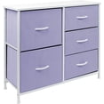 thumbnail image 1 of ZXNYH Fabric Dresser for Kids Bedroom - Chest of 5 Drawers, Tall Storage Tower, Clothing Organizer, for Closet, for Playroom, for Nursery, Steel Frame, Fabric Bins - Wood Handle (Pink), 1 of 6