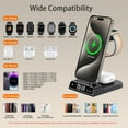 thumbnail image 2 of Wireless Charger Fits for iPhone & Samsung, 3 in 1 Fast Charging Station for Multiple Devices with Digital Clock Charging Dock Stand Compatible with iPhone & Apple Watch & AirPods,Black, 2 of 11