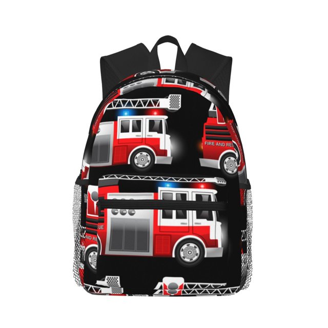 Fotbe Fire and Rescue Truck Mochila Ligera Casual para Laptop para Hombres y Mujeres, Mochila Impermeable de Uso Diario, Mochila para Universidad